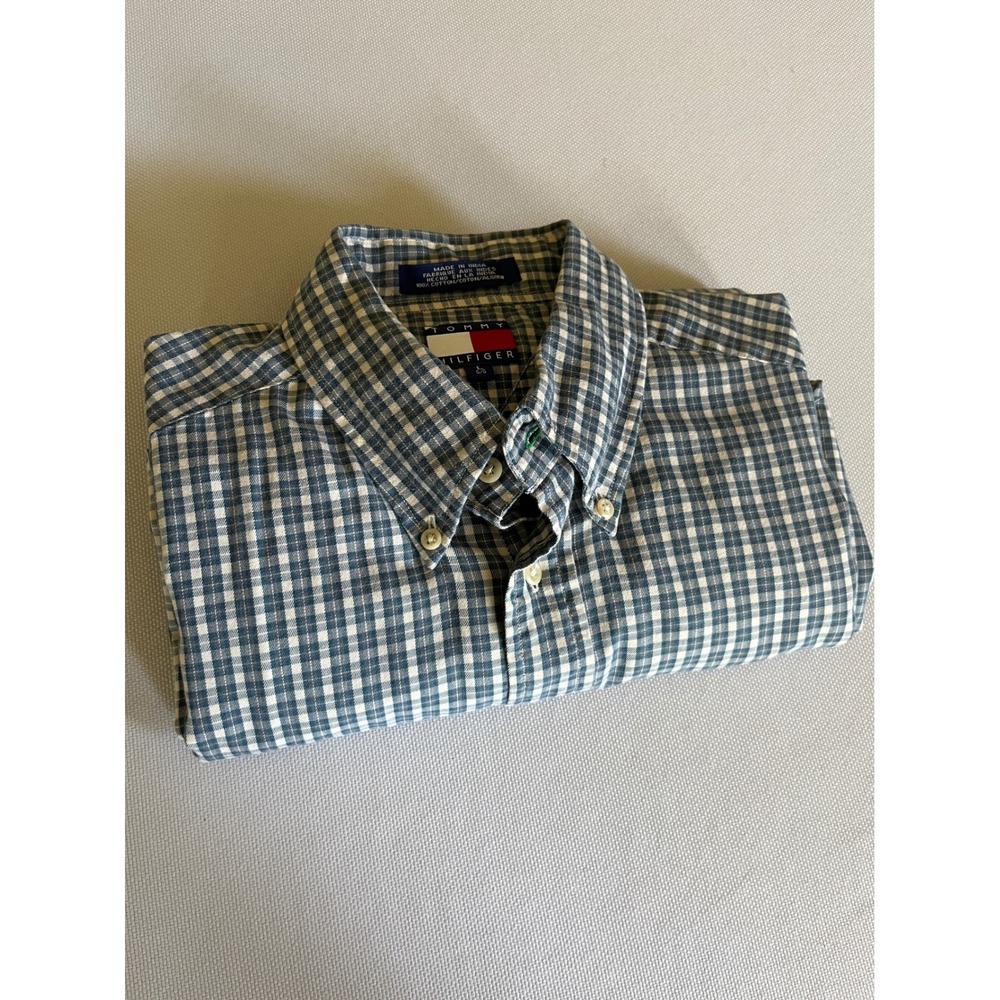 Tommy Hilfiger Blue Gingham Check Button Down Shirt